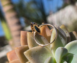 14k gold Victorian turquoise & diamond estate navette antique ring