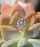 18ct gold two-tone Deco diamond antique estate ring