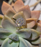 18ct gold two-tone Deco diamond antique estate ring