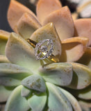18ct gold two-tone Deco diamond antique estate ring