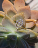 18ct gold two-tone Deco diamond antique estate ring