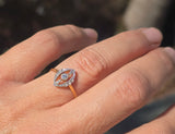 18ct gold two-tone Deco diamond antique estate ring