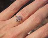 18ct gold two-tone Deco diamond antique estate ring