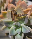 14k gold citrine filigree Deco engraved estate ring