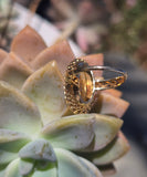 14k gold citrine filigree Deco engraved estate ring