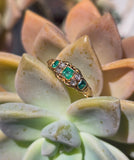 15ct gold emerald and diamond antique Georgian ring band
