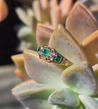 15ct gold emerald and diamond antique Georgian ring band
