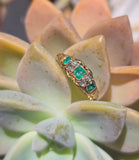 15ct gold emerald and diamond antique Georgian ring band