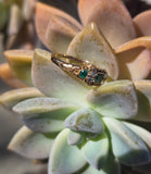 15ct gold emerald and diamond antique Georgian ring band