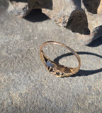 15ct gold emerald and diamond antique Georgian ring band