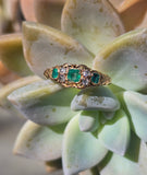 15ct gold emerald and diamond antique Georgian ring band
