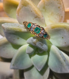 15ct gold emerald and diamond antique Georgian ring band