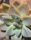 15ct gold emerald and diamond antique Georgian ring band