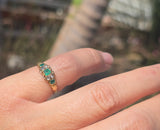15ct gold emerald and diamond antique Georgian ring band