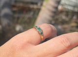 15ct gold emerald and diamond antique Georgian ring band