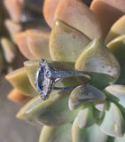 platinum c.1920's Deco estate blue sapphire and diamond antique ring