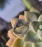 platinum c.1920's Deco estate blue sapphire and diamond antique ring