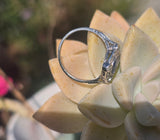 platinum c.1920's Deco estate blue sapphire and diamond antique ring