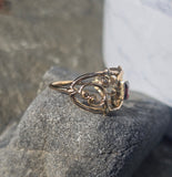 10k gold amethyst antique estate wide band ring