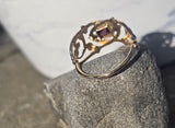 10k gold amethyst antique estate wide band ring