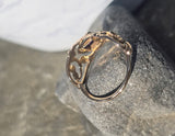 10k gold amethyst antique estate wide band ring