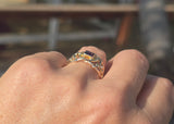 10k gold amethyst antique estate wide band ring