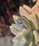 14k gold white gold diamond antique estate ring - apx .