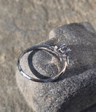 14k gold white gold diamond antique estate ring - apx .