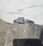 14k gold white gold diamond antique estate ring - apx .