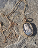 18ct gold WOLF DOG ESSEX crystal pendant necklace