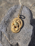 14k yellow gold Victorian estate SNAKE pendant necklace 🐍