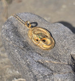 14k yellow gold Victorian estate SNAKE pendant necklace 🐍