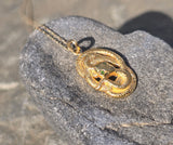14k yellow gold Victorian estate SNAKE pendant necklace 🐍