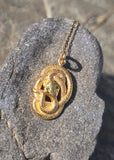14k yellow gold Victorian estate SNAKE pendant necklace 🐍
