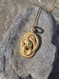14k yellow gold Victorian estate SNAKE pendant necklace 🐍