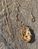14k yellow gold Victorian estate SNAKE pendant necklace 🐍