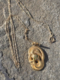 14k yellow gold Victorian estate SNAKE pendant necklace 🐍