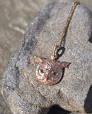 14k gold Victorian emerald pendant necklace