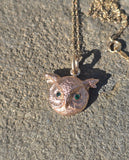 14k gold Victorian emerald pendant necklace