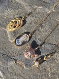 14k yellow gold Victorian estate SNAKE pendant necklace 🐍