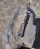 14k gold sapphire and pearl Art Deco necklace pendant