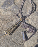 14k gold sapphire and pearl Art Deco necklace pendant