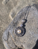 platinum diamond and pearl Art Deco necklace pendant