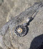 platinum diamond and pearl Art Deco necklace pendant