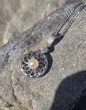 platinum diamond and pearl Art Deco necklace pendant