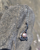 18-14k gold white gold sapphire and pearl Art Deco necklace pendant