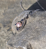 18-14k gold white gold sapphire and pearl Art Deco necklace pendant