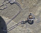 18-14k gold white gold sapphire and pearl Art Deco necklace pendant