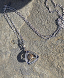18-14k gold white gold sapphire and pearl Art Deco necklace pendant