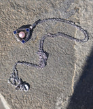 18-14k gold white gold sapphire and pearl Art Deco necklace pendant